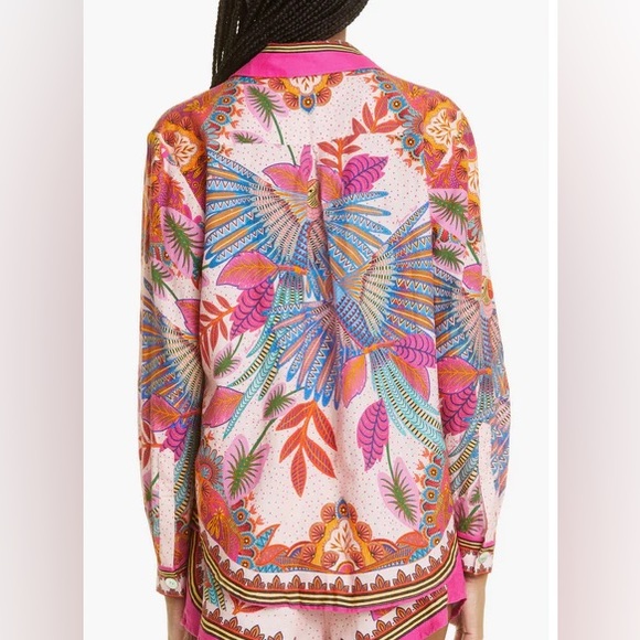 Farm rio | Macaw Scarf Shirt | Macaw Scarf Pink | M - Picture 3 of 5